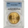 Image 1 : 1924 $20 St. Gaudens Double Eagle Gold Coin PCGS MS63