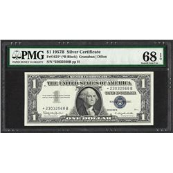 1957B $1 Silver Certificate STAR Note Fr.1621* PMG Superb Gem Uncirculated 68PPQ