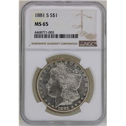 1881-S $1 Morgan Silver Dollar Coin NGC MS65