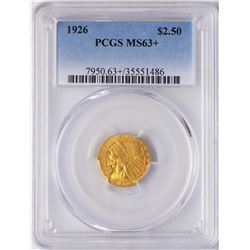 1926 $2 1/2 Indian Head Quarter Eagle Gold Coin PCGS MS63+