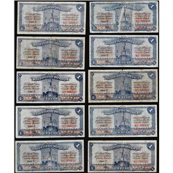 Lot of (10) 1915 Mexico Revolutionary Notes