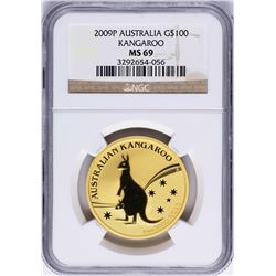 2009P $100 Australia Kangaroo Gold Coin NGC MS69