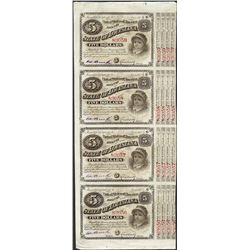 Uncut Sheet of (4) State of Louisiana Baby Bond Obsolete Notes