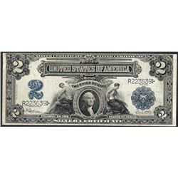 1899 $2 Mini-Porthole Silver Certificate Note