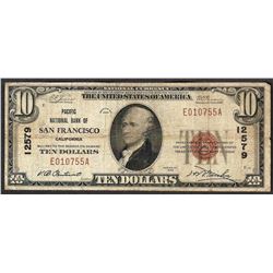 1929 $10 San Francisco California National Currency Note CH# 12579