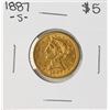 Image 1 : 1887-S $5 Liberty Head Half Eagle Gold Coin