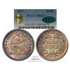 Image 1 : 1857 Liberty Seated Half Dime Coin PCGS MS67+ CAC Amazing Toning