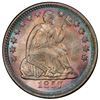 Image 2 : 1857 Liberty Seated Half Dime Coin PCGS MS67+ CAC Amazing Toning