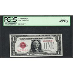 1928 $1 Legal Tender Note Fr.1500 PCGS Gem New 65PPQ