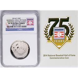 Opening Day 2014-S Proof Baseball Hall of Fame Half Dollar Coin NGC PF70