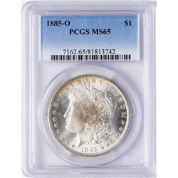 1885-O $1 Morgan Silver Dollar Coin PCGS MS65