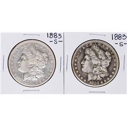 Lot of (2) 1883-S $1 Morgan Silver Dollar Coins