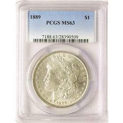 1889 $1 Morgan Silver Dollar Coin PCGS MS63