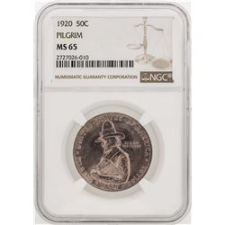 1920 Pilgrim Commemorative Half Dollar Silver Coin NGC MS65