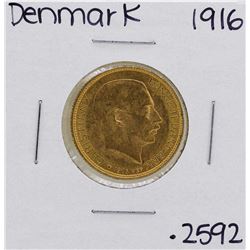 1916 Denmark Christian IX 20 Kroner Gold Coin