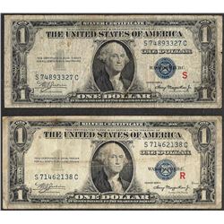 Pair of 1935A $1 R & S Experimental Silver Certificate Notes