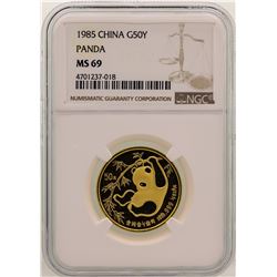 1985 China 50 Yuan Panda Gold Coin NGC MS69