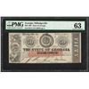Image 1 : 1863 $50 The State of Georgia Obsolete Note PMG Choice Uncirculated 63