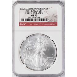 2011 $1 American Silver Eagle Coin NGC MS70 Early Releases