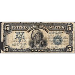 1899 $5 Indian Chief Silver Certificate Note