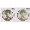 Image 1 : Lot of 1922-1923 $1 Peace Silver Dollar Coins