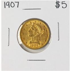 1907 $5 Liberty Head Half Eagle Gold Coin