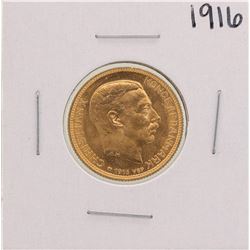 1916 Denmark 20 Kroner Gold Coin