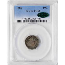 1886 Proof Seated Liberty Dime Coin Arrows PCGS PR66 CAC Amazing Toning