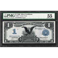 1899 $1 Black Eagle Silver Certificate Note Fr.228 PMG About Uncirculated 55