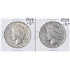 Image 1 : Lot of (2) 1934-S $1 Peace Silver Dollar Coins