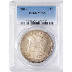 1881-S $1 Morgan Silver Dollar Coin PCGS MS65