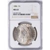 Image 1 : 1886 $1 Morgan Silver Dollar Coin NGC MS63