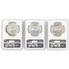 Image 2 : Lot of (3) Mexico 1 Onza Silver Libertad Coins NGC MS66