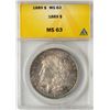 Image 1 : 1889 $1 Morgan Silver Dollar Coin ANACS MS63