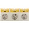 Image 1 : Lot of (3) 1923 $1 Peace Silver Dollar Coins ANACS MS64
