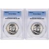 Image 1 : Lot of (2) 1954-S Franklin Half Dollar Coins PCGS MS64