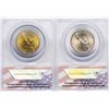 Image 2 : Lot of (2) 2007-2008 Presidential Oath Dollar Coins ANACS MS66