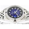 Image 3 : Rolex Mens Stainless Steel Blue Vignette Diamond & Sapphire Datejust Wristwatch