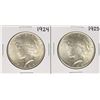 Lot of 1924-1925 $1 Peace Silver Dollar Coins