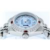 Image 6 : Rolex Ladies Stainless Steel Sky Blue Diamond & Ruby Datejust Wristwatch