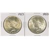 Image 1 : Lot of (2) 1923 $1 Peace Silver Dollar Coins