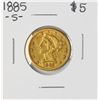 Image 1 : 1885-S $5 Liberty Head Half Eagle Gold Coin