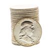 Image 1 : Roll of (20) Brilliant Uncirculated 1963 Franklin Half Dollar Coins