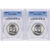 Image 1 : Lot of (2) 1954-S Franklin Half Dollar Coins PCGS MS64