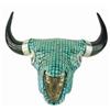 Image 1 : Buffalo Skull Covered In Turquoise