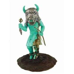 Turquoise and Silver Buffalo Kachina