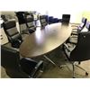 Image 1 : DARK WOOD 12'X4' OVAL BOARDROOM TABLE