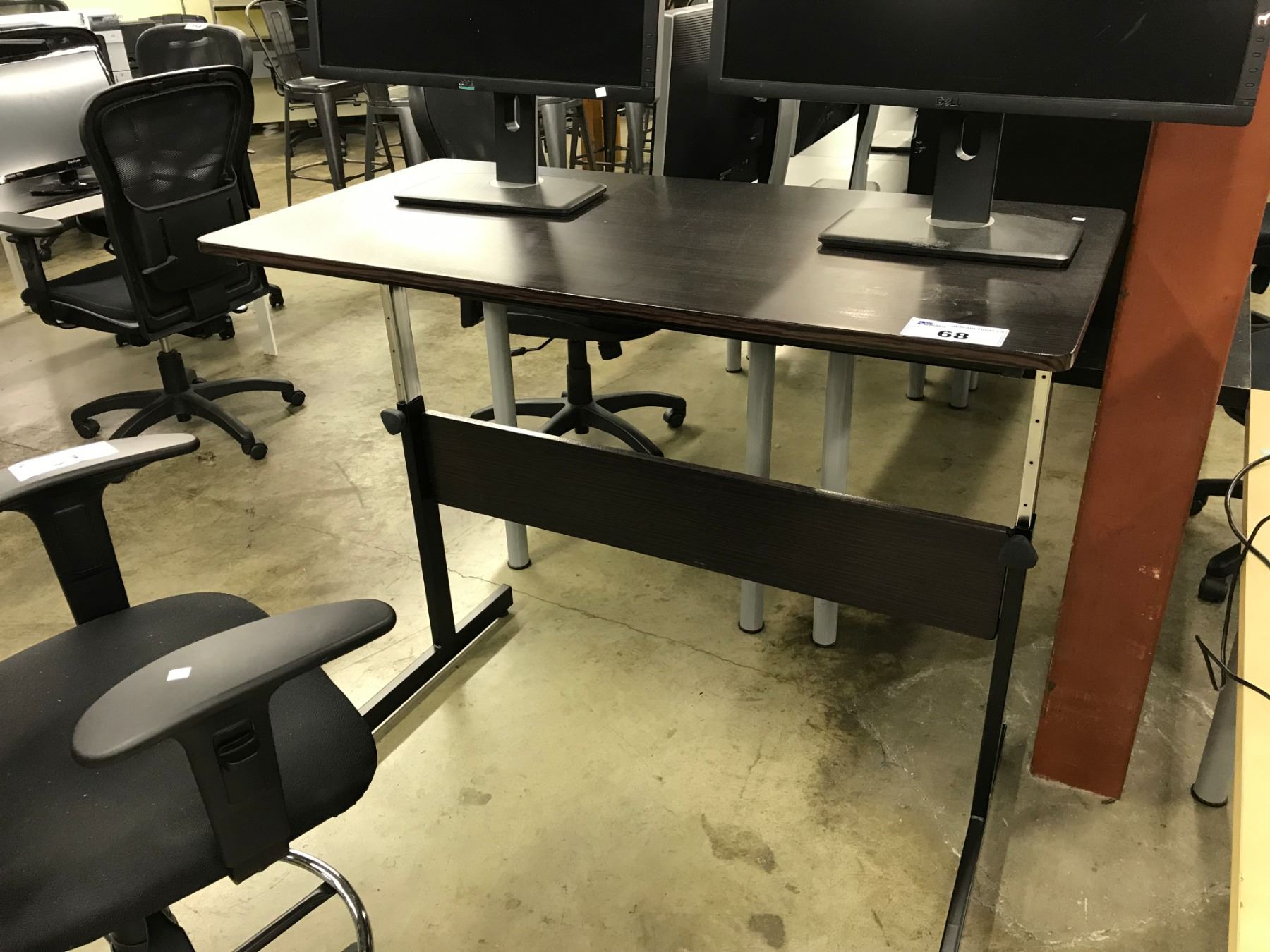 DARK WOOD 48"X24" ADJUSTABLE HEIGHT PROGRAMMING TABLE