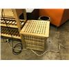 Image 2 : PINE WALL BOARD TABLE WITH SHELVES AND DRAWERS, COMES WITH MAPLE STORAGE BOX AND ACCENT TABLE