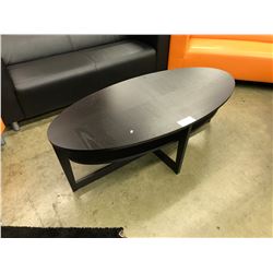 DARK WOOD 48" OVAL COFFEE TABLE